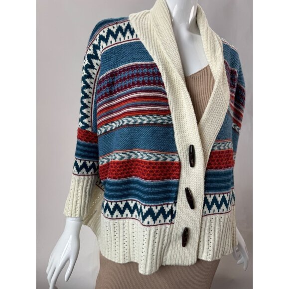 Jon & Anna M Knit Sweater Cardigan Multicolor Acrylic Blend Shawl Collar - Picture 5 of 16